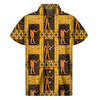 Egyptian Gods And Hieroglyphs Print Men's Short Sleeve Shirt