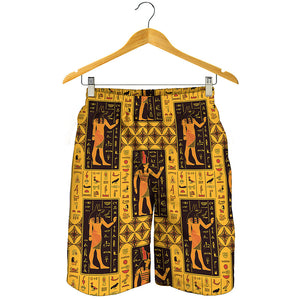 Egyptian Gods And Hieroglyphs Print Men's Shorts