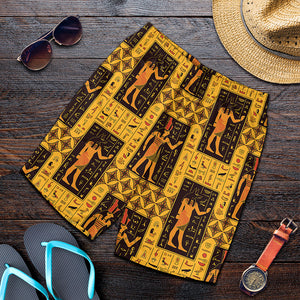 Egyptian Gods And Hieroglyphs Print Men's Shorts