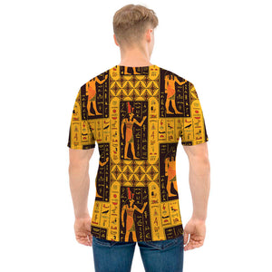 Egyptian Gods And Hieroglyphs Print Men's T-Shirt