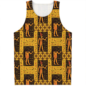 Egyptian Gods And Hieroglyphs Print Men's Tank Top