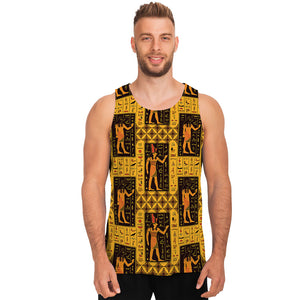 Egyptian Gods And Hieroglyphs Print Men's Tank Top