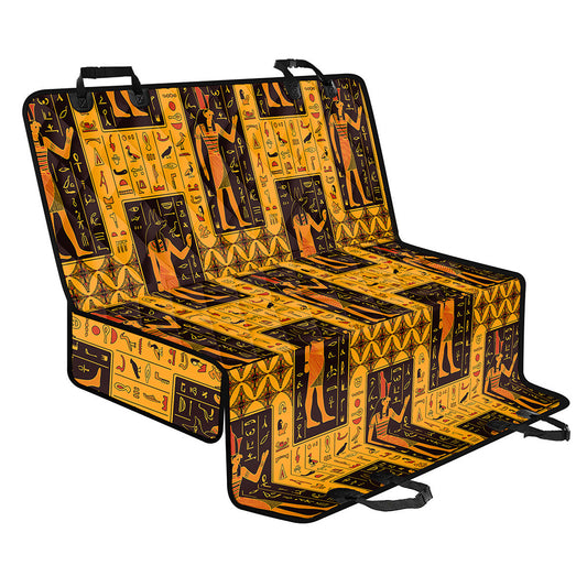 Egyptian Gods And Hieroglyphs Print Pet Car Back Seat Cover