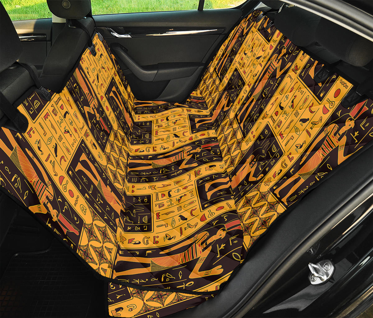 Egyptian Gods And Hieroglyphs Print Pet Car Back Seat Cover