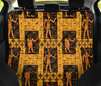 Egyptian Gods And Hieroglyphs Print Pet Car Back Seat Cover
