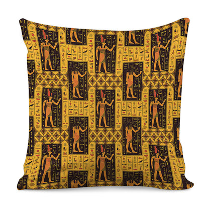 Egyptian Gods And Hieroglyphs Print Pillow Cover