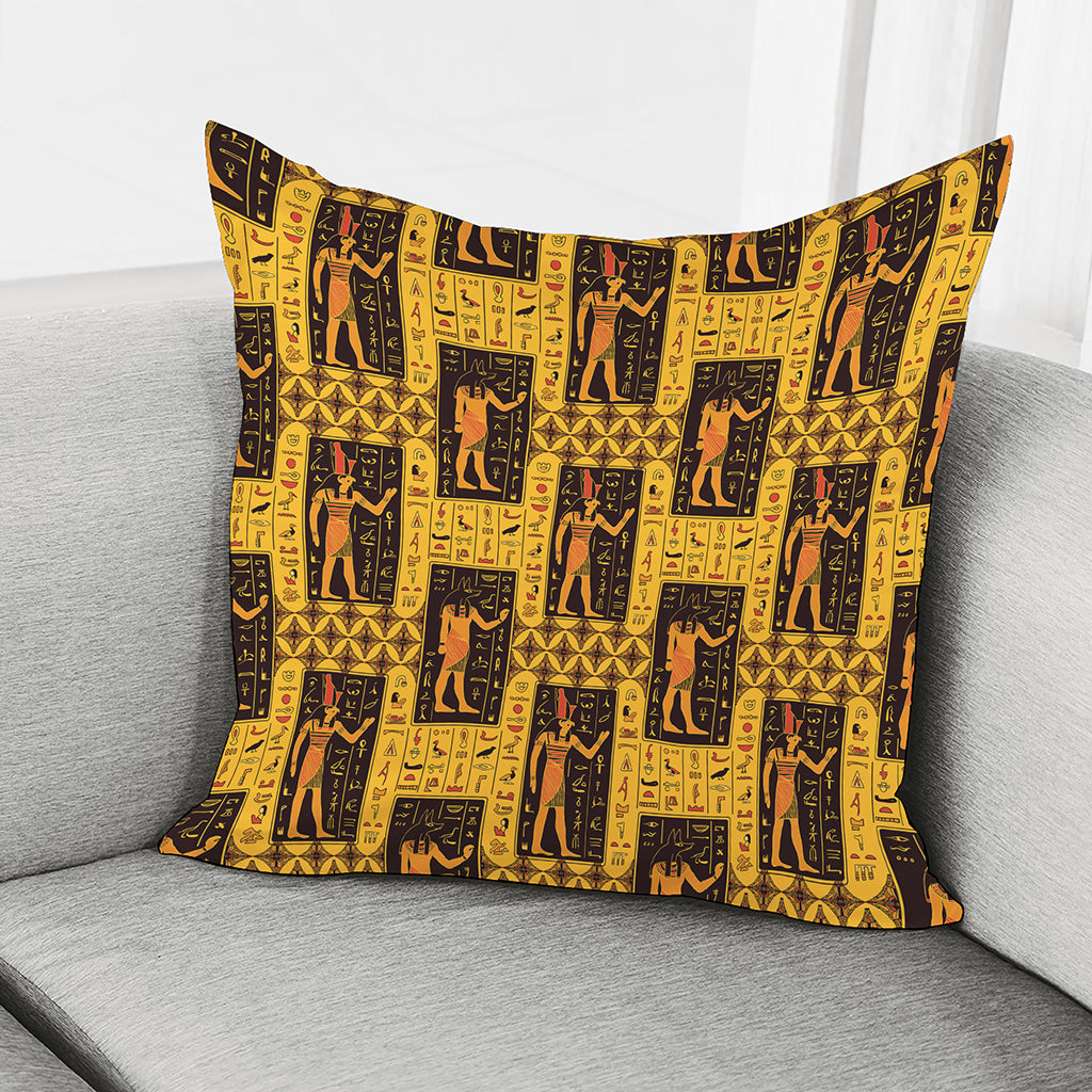 Egyptian Gods And Hieroglyphs Print Pillow Cover