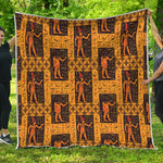 Egyptian Gods And Hieroglyphs Print Quilt