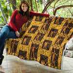 Egyptian Gods And Hieroglyphs Print Quilt