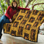 Egyptian Gods And Hieroglyphs Print Quilt