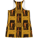 Egyptian Gods And Hieroglyphs Print Women's Racerback Tank Top