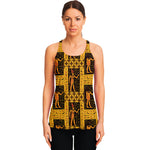 Egyptian Gods And Hieroglyphs Print Women's Racerback Tank Top