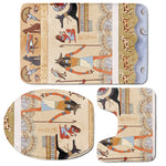 Egyptian Gods And Pharaohs Print 3 Piece Bath Mat Set