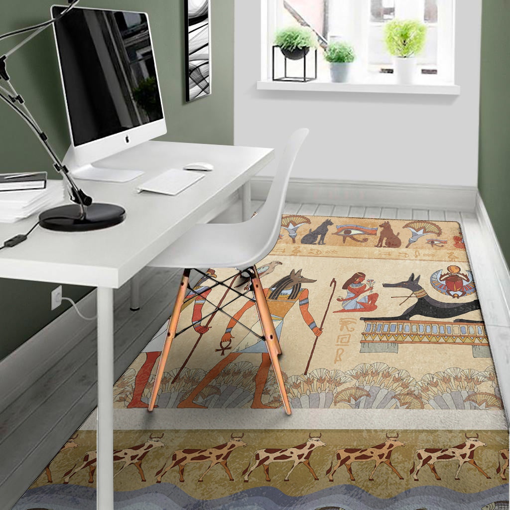 Egyptian Gods And Pharaohs Print Area Rug