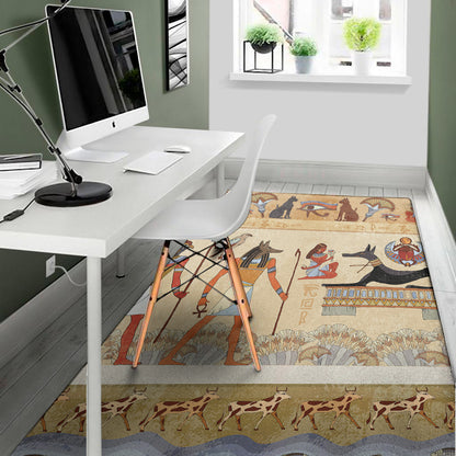 Egyptian Gods And Pharaohs Print Area Rug