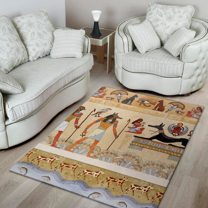Egyptian Gods And Pharaohs Print Area Rug