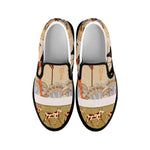 Egyptian Gods And Pharaohs Print Black Slip On Shoes