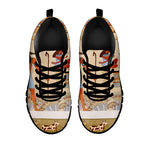Egyptian Gods And Pharaohs Print Black Sneakers