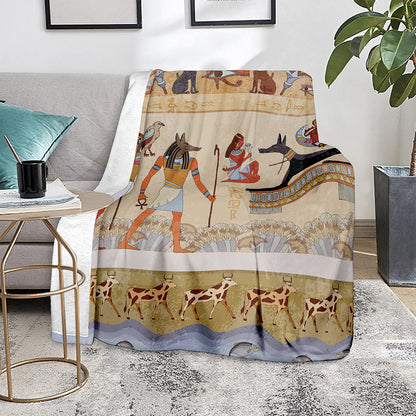 Egyptian Gods And Pharaohs Print Blanket