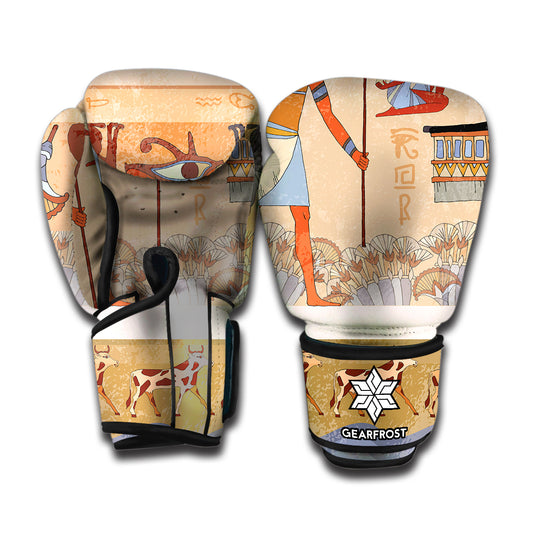 Egyptian Gods And Pharaohs Print Boxing Gloves