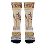 Egyptian Gods And Pharaohs Print Crew Socks