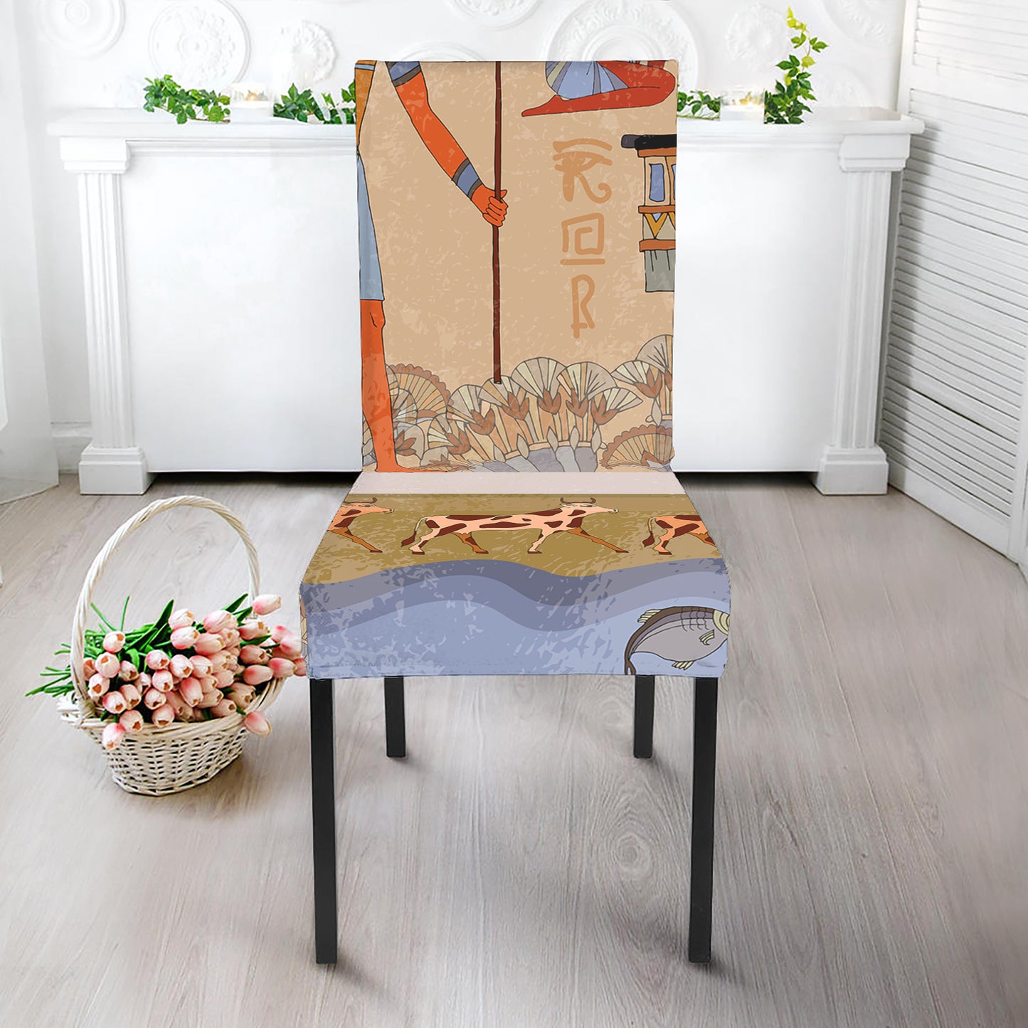 Egyptian Gods And Pharaohs Print Dining Chair Slipcover