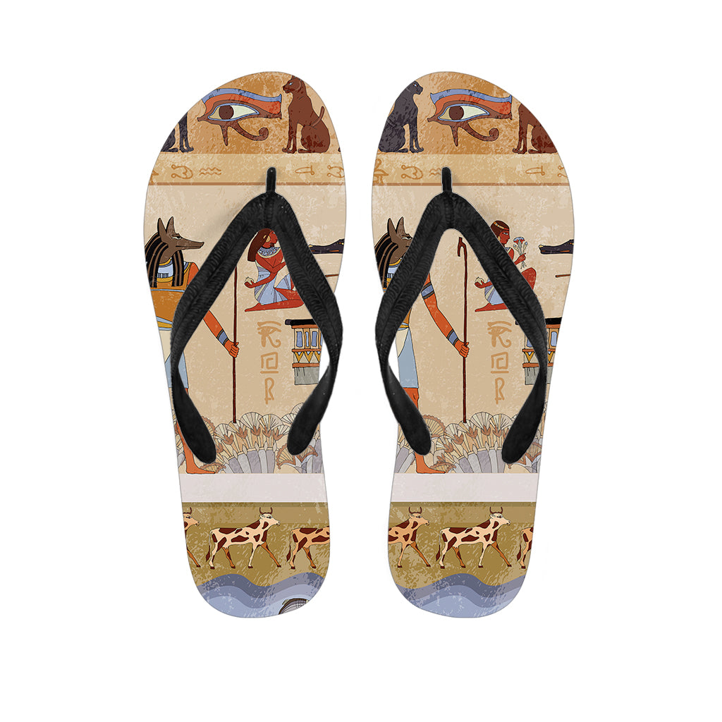 Egyptian Gods And Pharaohs Print Flip Flops