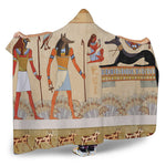 Egyptian Gods And Pharaohs Print Hooded Blanket