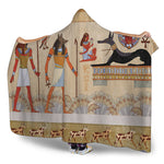 Egyptian Gods And Pharaohs Print Hooded Blanket