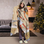 Egyptian Gods And Pharaohs Print Hooded Blanket