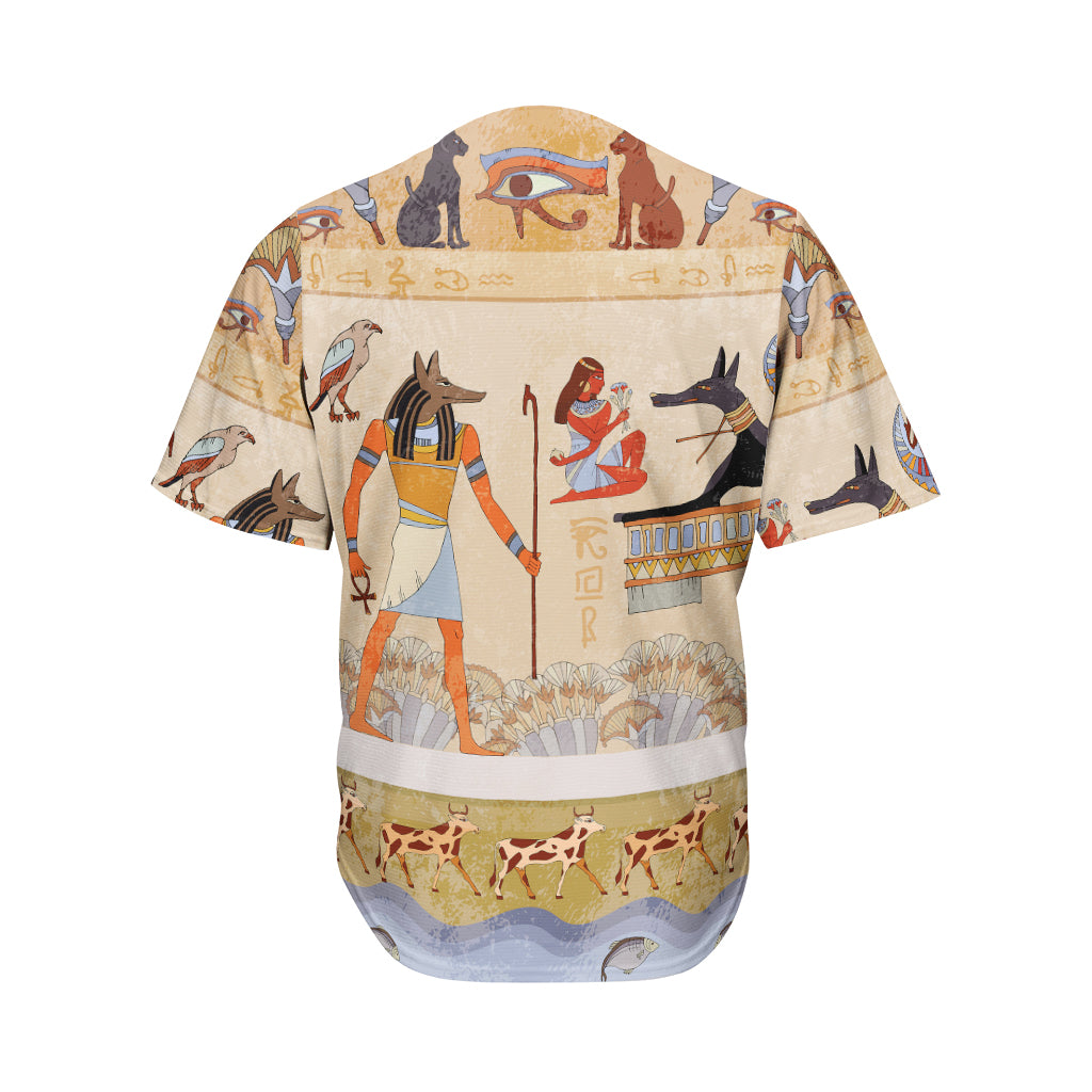 Egyptian Gods And Pharaohs Print Men's Baseball Jersey