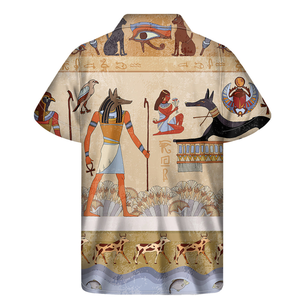 Egyptian Gods And Pharaohs Print Men's Short Sleeve Shirt