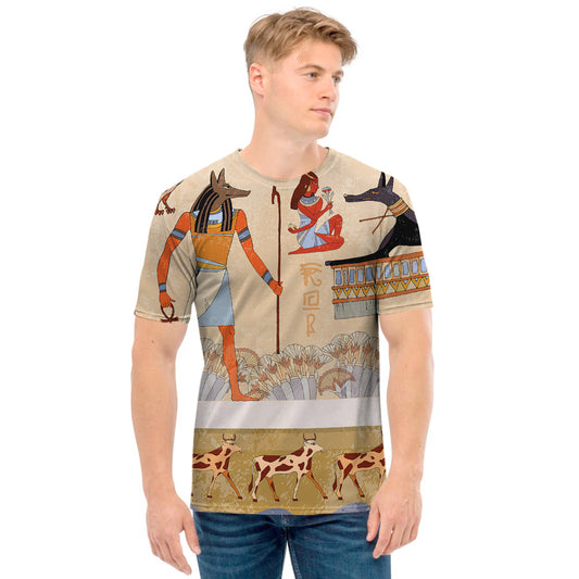 Egyptian Gods And Pharaohs Print Men's T-Shirt