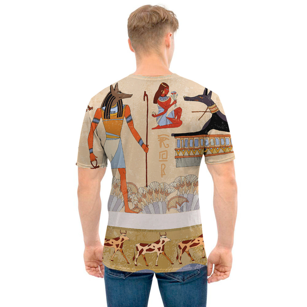 Egyptian Gods And Pharaohs Print Men's T-Shirt