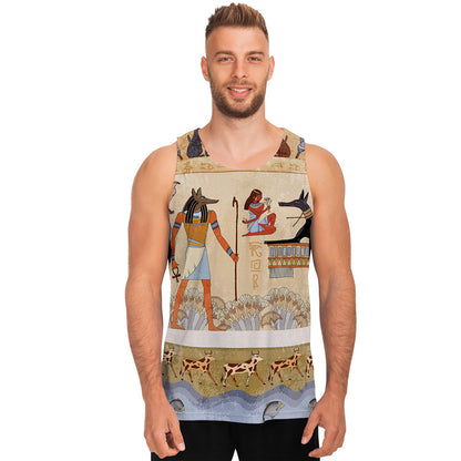 Egyptian Gods And Pharaohs Print Men's Tank Top