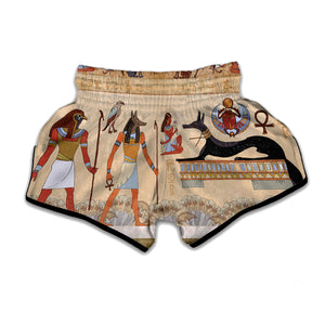 Egyptian Gods And Pharaohs Print Muay Thai Boxing Shorts