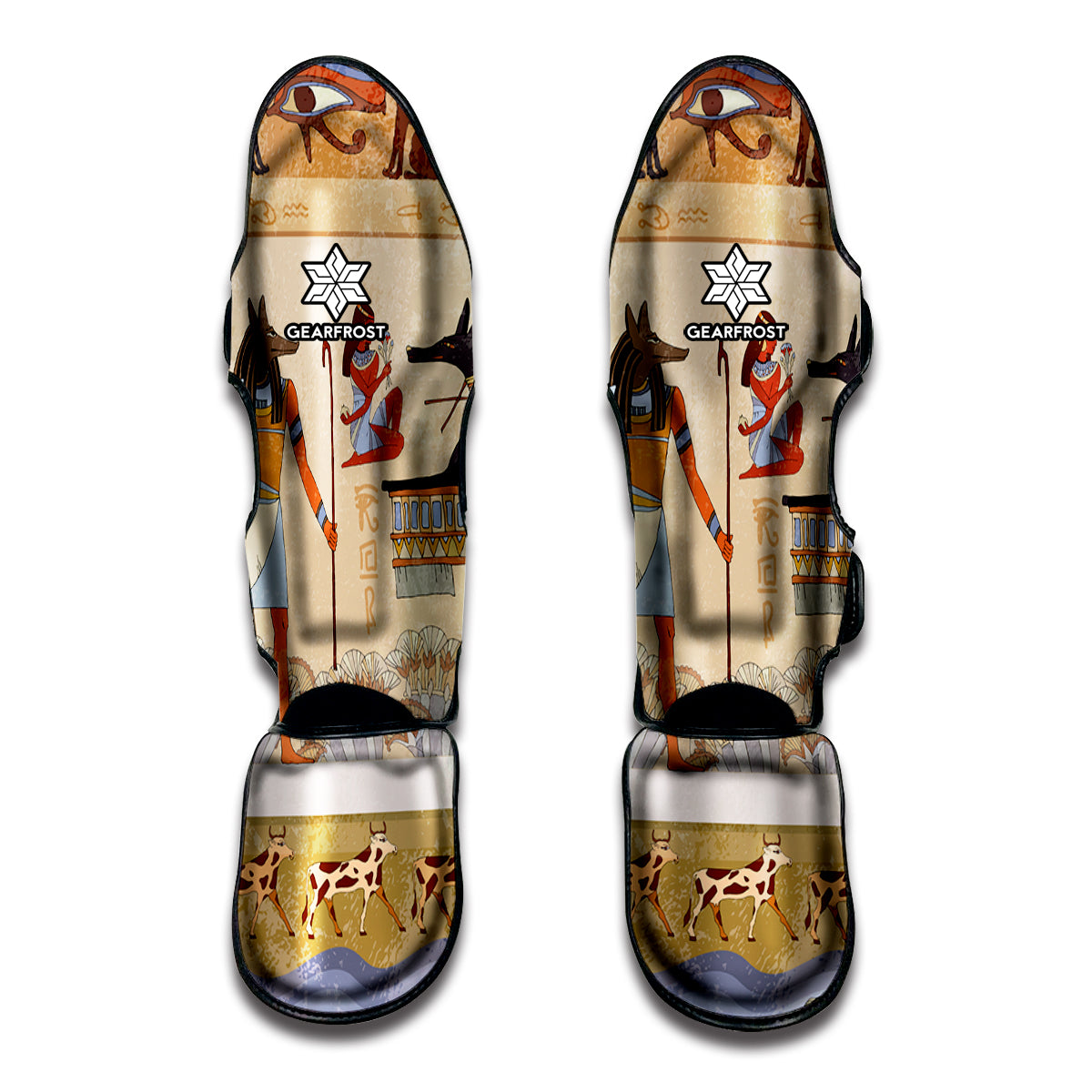Egyptian Gods And Pharaohs Print Muay Thai Shin Guard