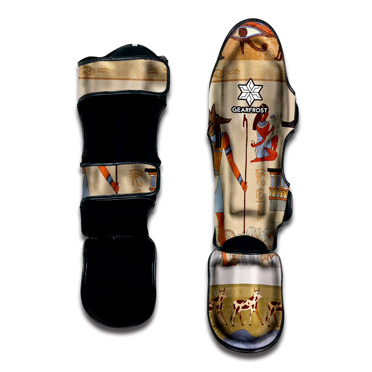 Egyptian Gods And Pharaohs Print Muay Thai Shin Guard