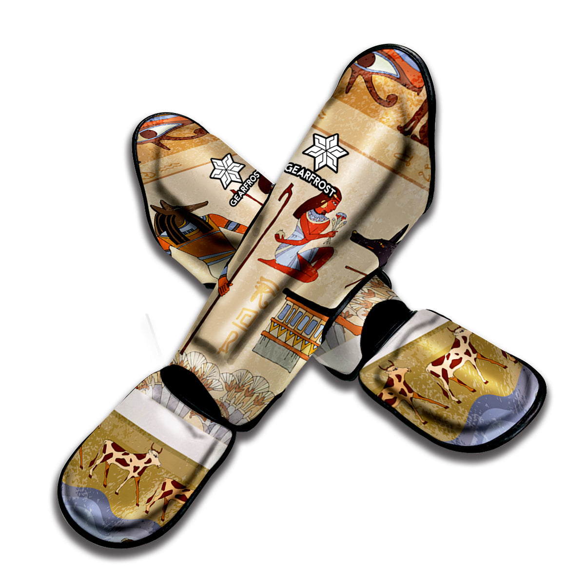 Egyptian Gods And Pharaohs Print Muay Thai Shin Guard