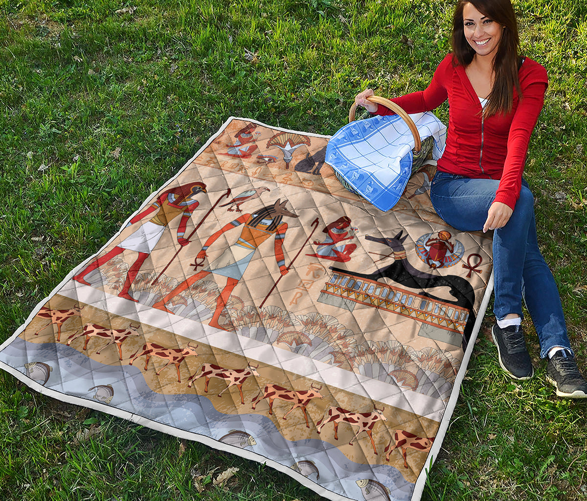 Egyptian Gods And Pharaohs Print Quilt