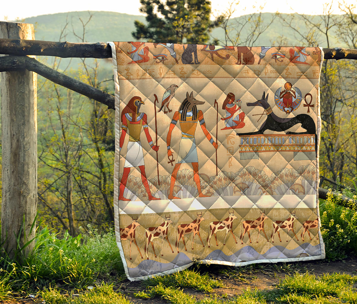Egyptian Gods And Pharaohs Print Quilt