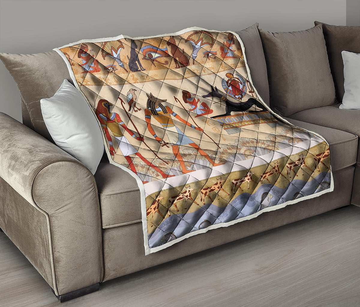 Egyptian Gods And Pharaohs Print Quilt