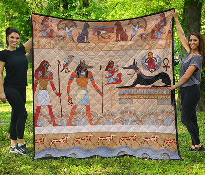 Egyptian Gods And Pharaohs Print Quilt