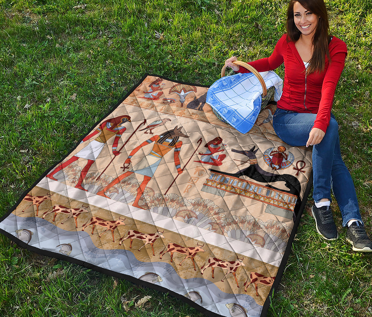 Egyptian Gods And Pharaohs Print Quilt