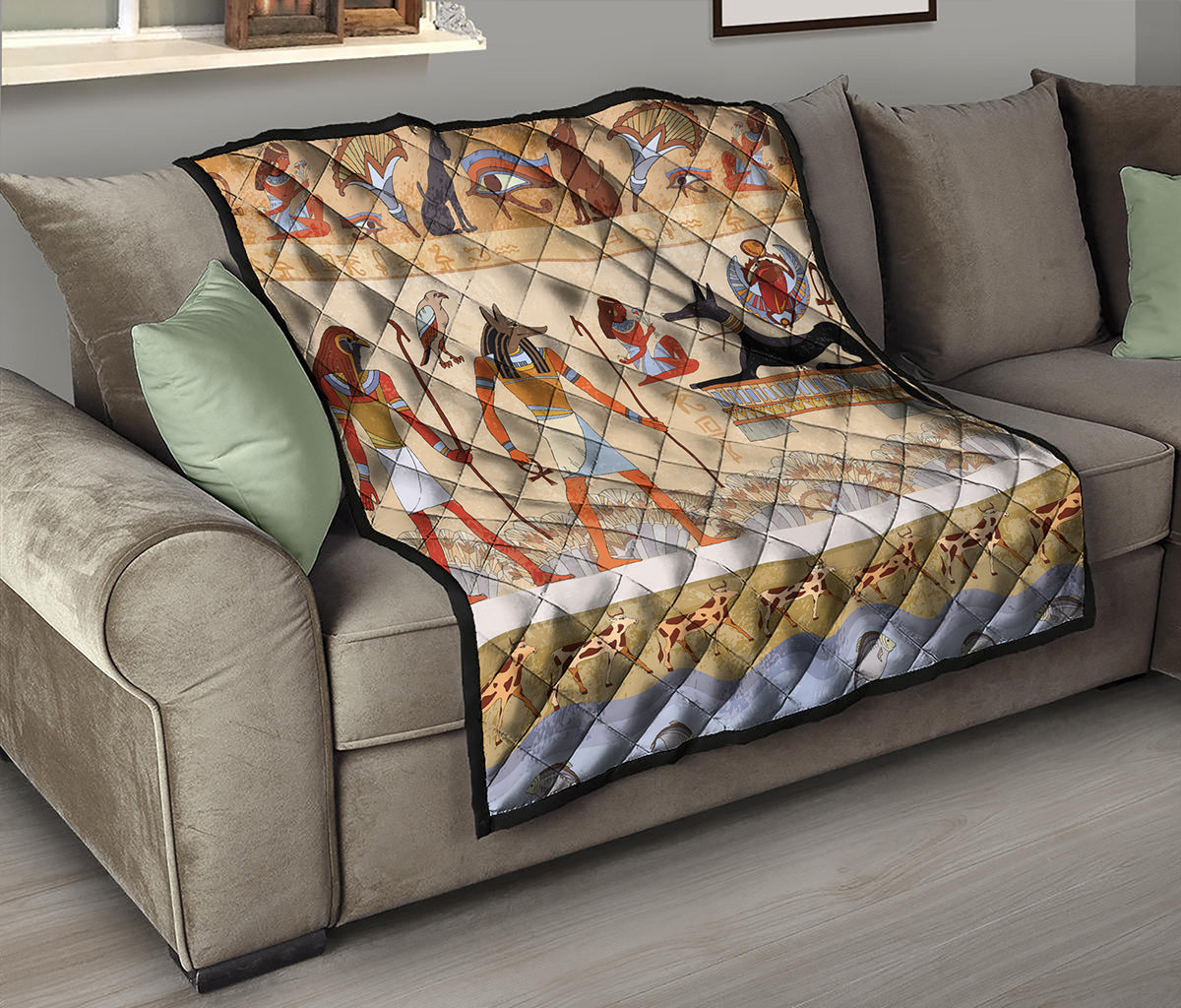 Egyptian Gods And Pharaohs Print Quilt