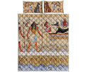 Egyptian Gods And Pharaohs Print Quilt Bed Set