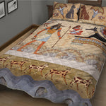 Egyptian Gods And Pharaohs Print Quilt Bed Set
