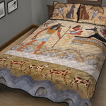 Egyptian Gods And Pharaohs Print Quilt Bed Set