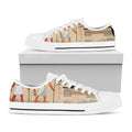 Egyptian Gods And Pharaohs Print White Low Top Sneakers