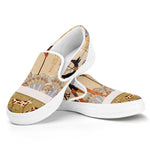 Egyptian Gods And Pharaohs Print White Slip On Shoes